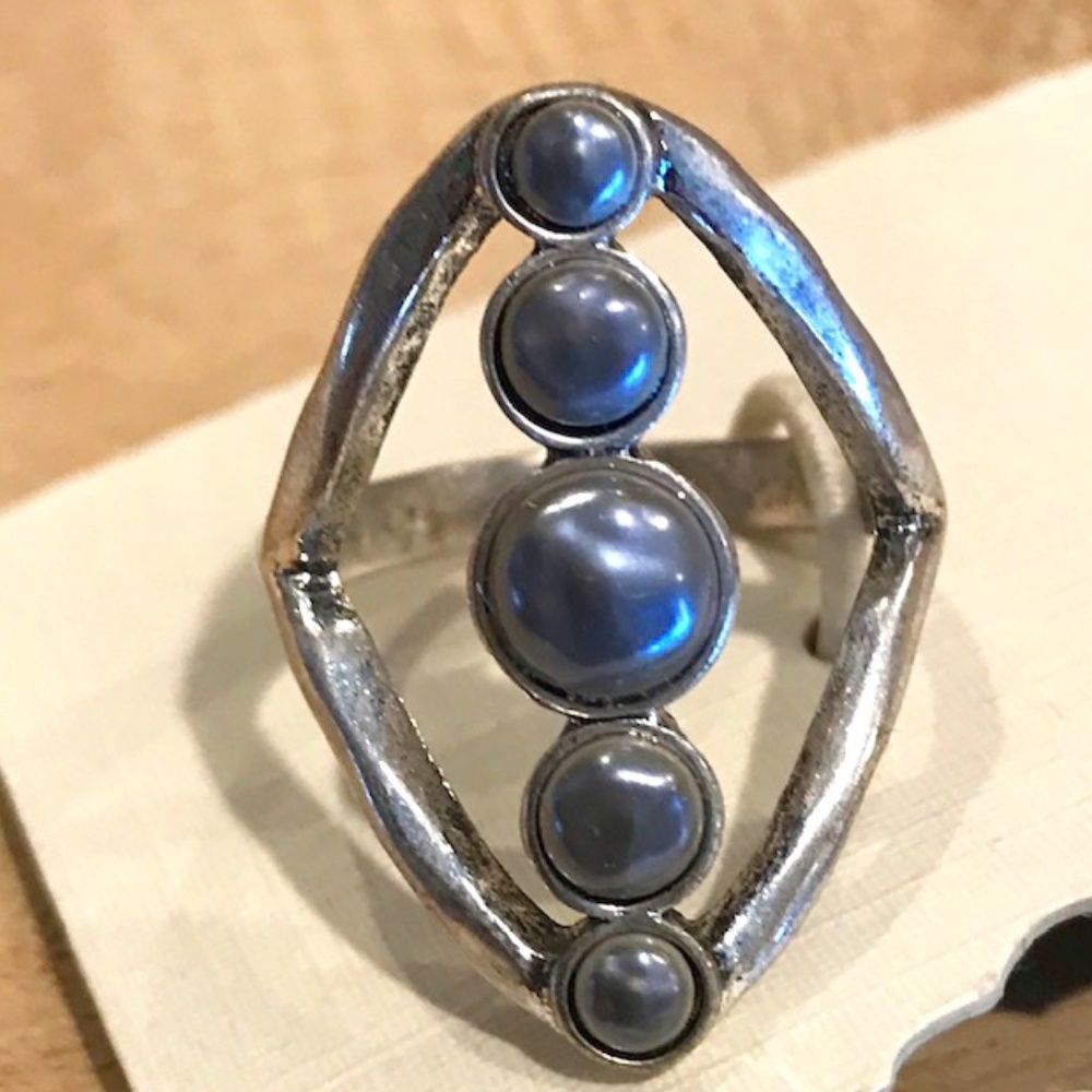 Lucky Brand Ring with Grey Faux Pearls--NWT!